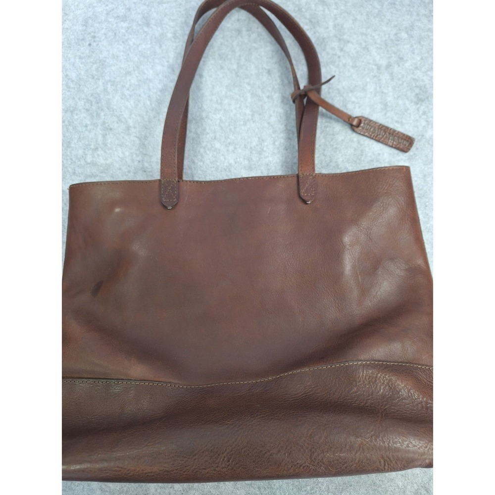 Buffalo‎ Jackson Brown Leather Tote Bag Shoulder Bag Full Grain Minimalist - Picture 3 of 16